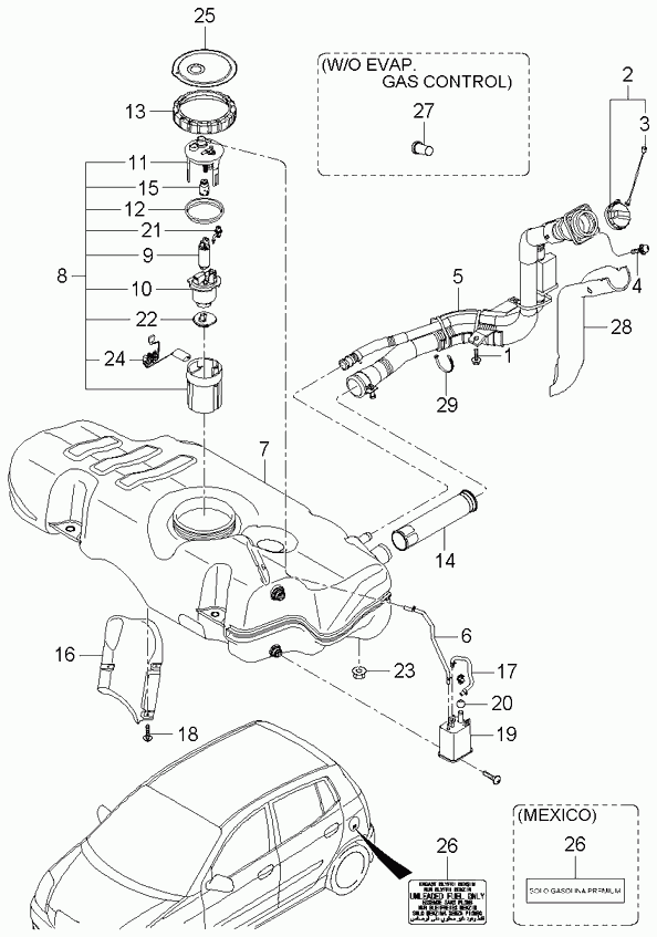 Hyundai 31110-07000 - Топливный насос autospares.lv