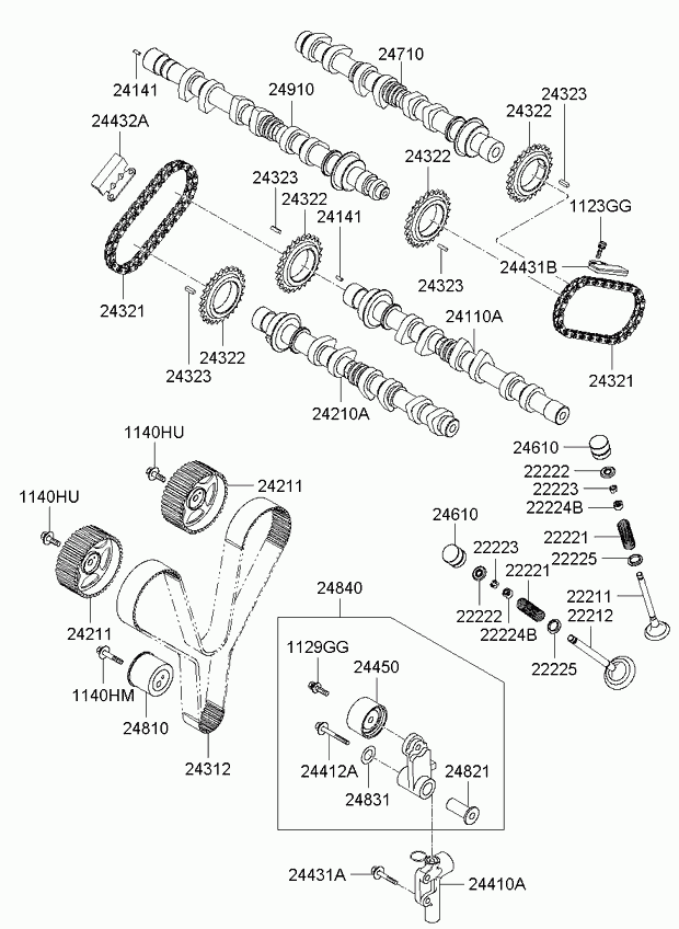 Hyundai 24810-37100 - Натяжной ролик, зубчатый ремень ГРМ autospares.lv