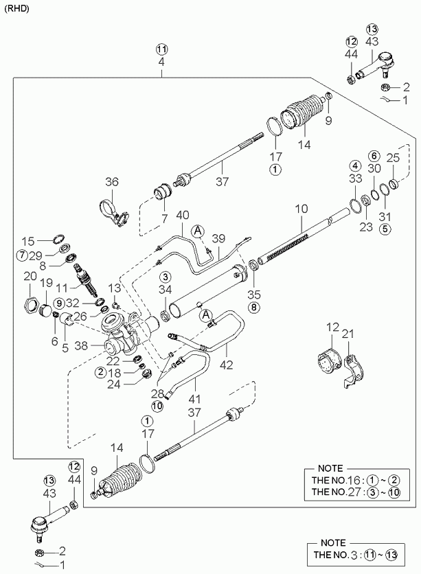 KIA 0K2FK-32240 - Осевой шарнир, рулевая тяга autospares.lv