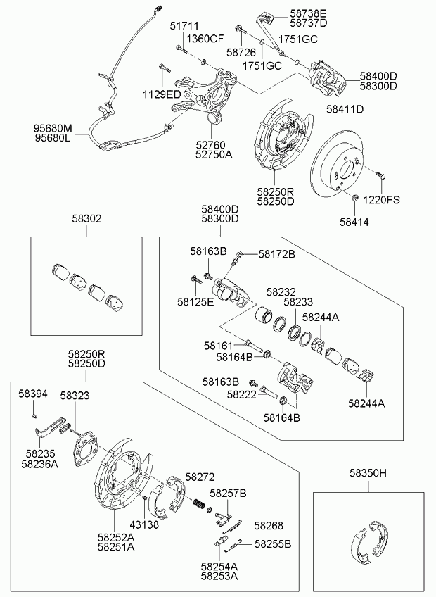 Hyundai 582441D000 - Комплектующие для колодок дискового тормоза autospares.lv