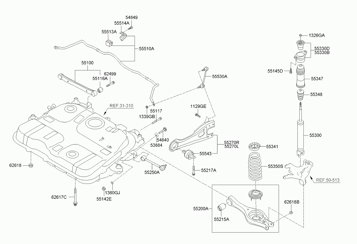 Buessing 55530-1D000 - Тяга / стойка, стабилизатор autospares.lv