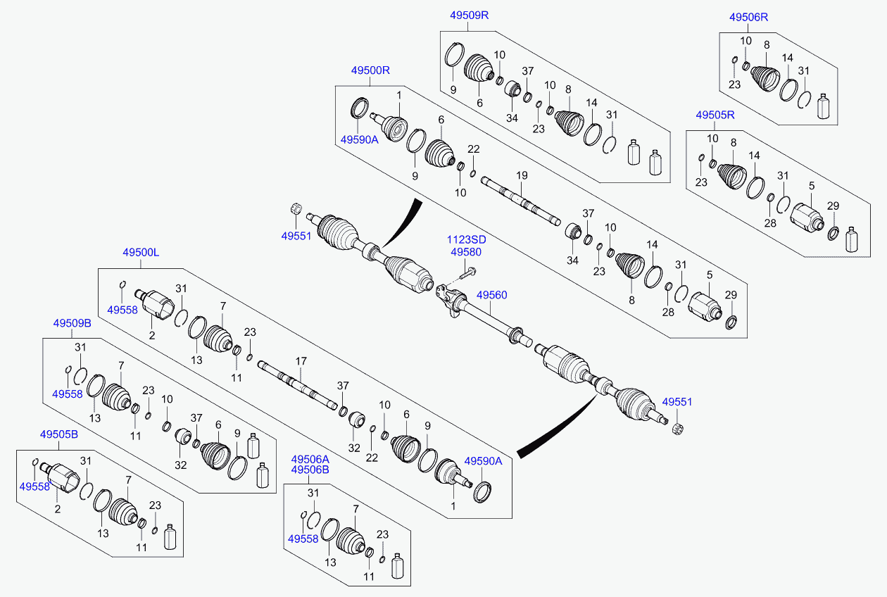 Hyundai 49581-2W250 - Пыльник, приводной вал autospares.lv