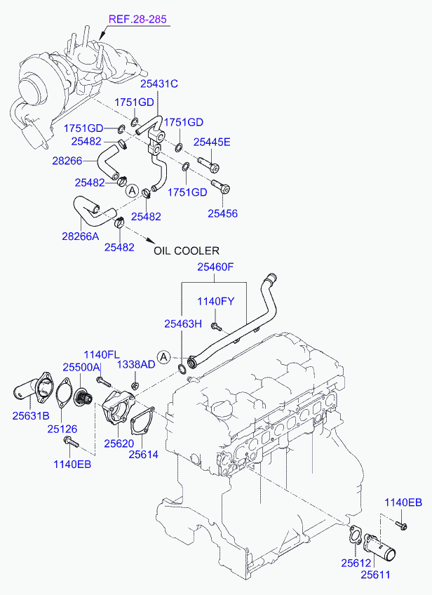 Hyundai 25510 42010 - Термостат охлаждающей жидкости / корпус autospares.lv