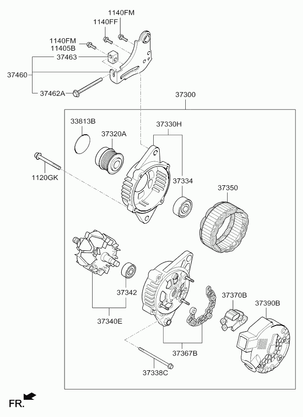 KIA 37320-2B100 - Шкив генератора, муфта autospares.lv