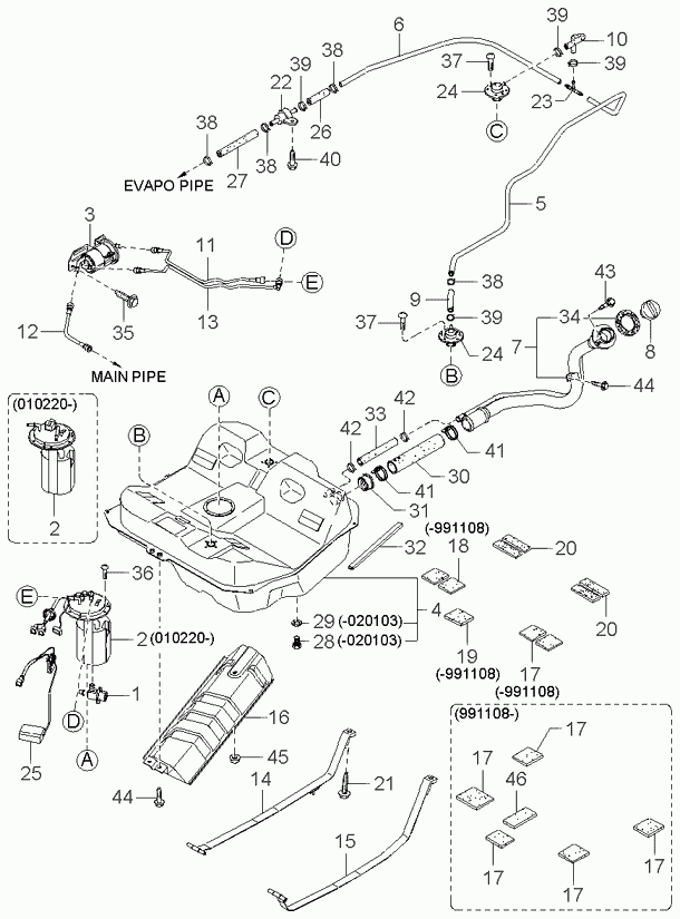 KIA 0K2AC-13-35Z - Топливный насос autospares.lv