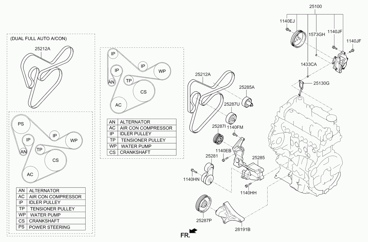 AUDI 25212-2F300 - Поликлиновой ремень autospares.lv