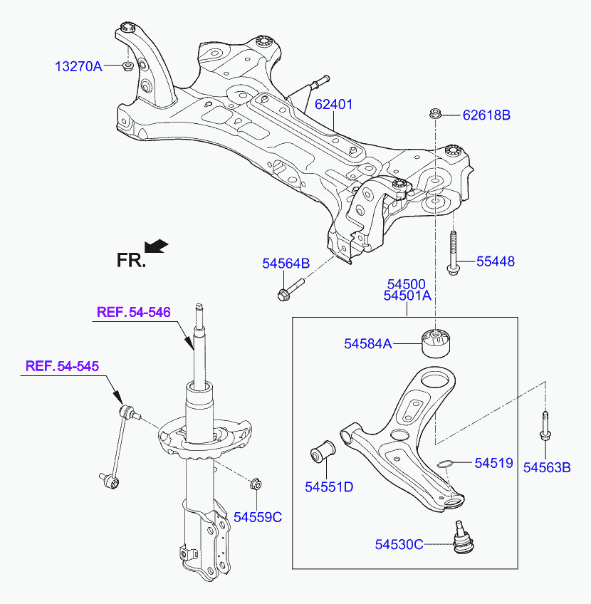 Hyundai 54584H5000 - Сайлентблок, рычаг подвески колеса autospares.lv