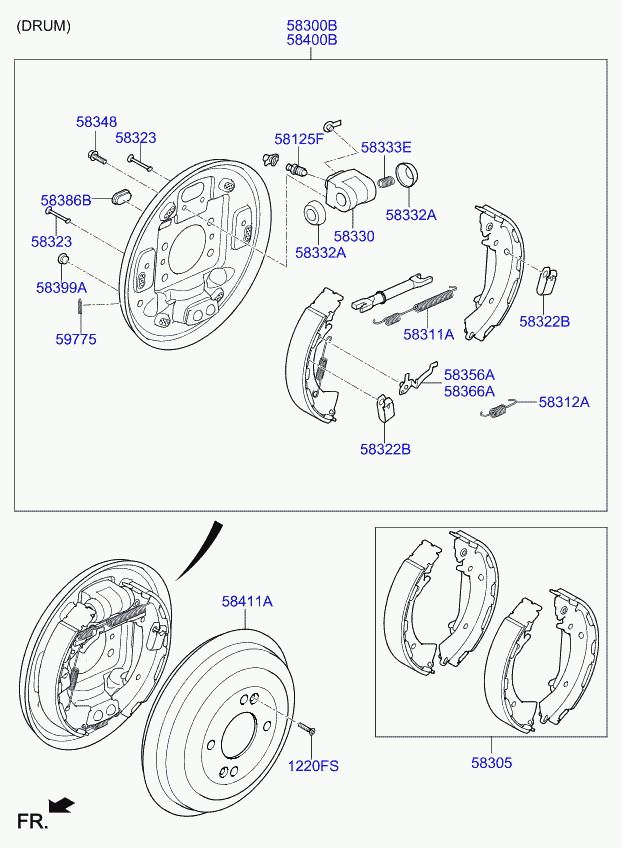 Hyundai 58411-0U000 - Тормозной барабан autospares.lv