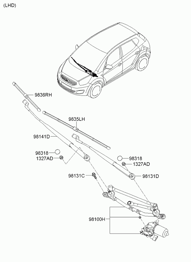 KIA 98350 1P000 - Щетка стеклоочистителя autospares.lv