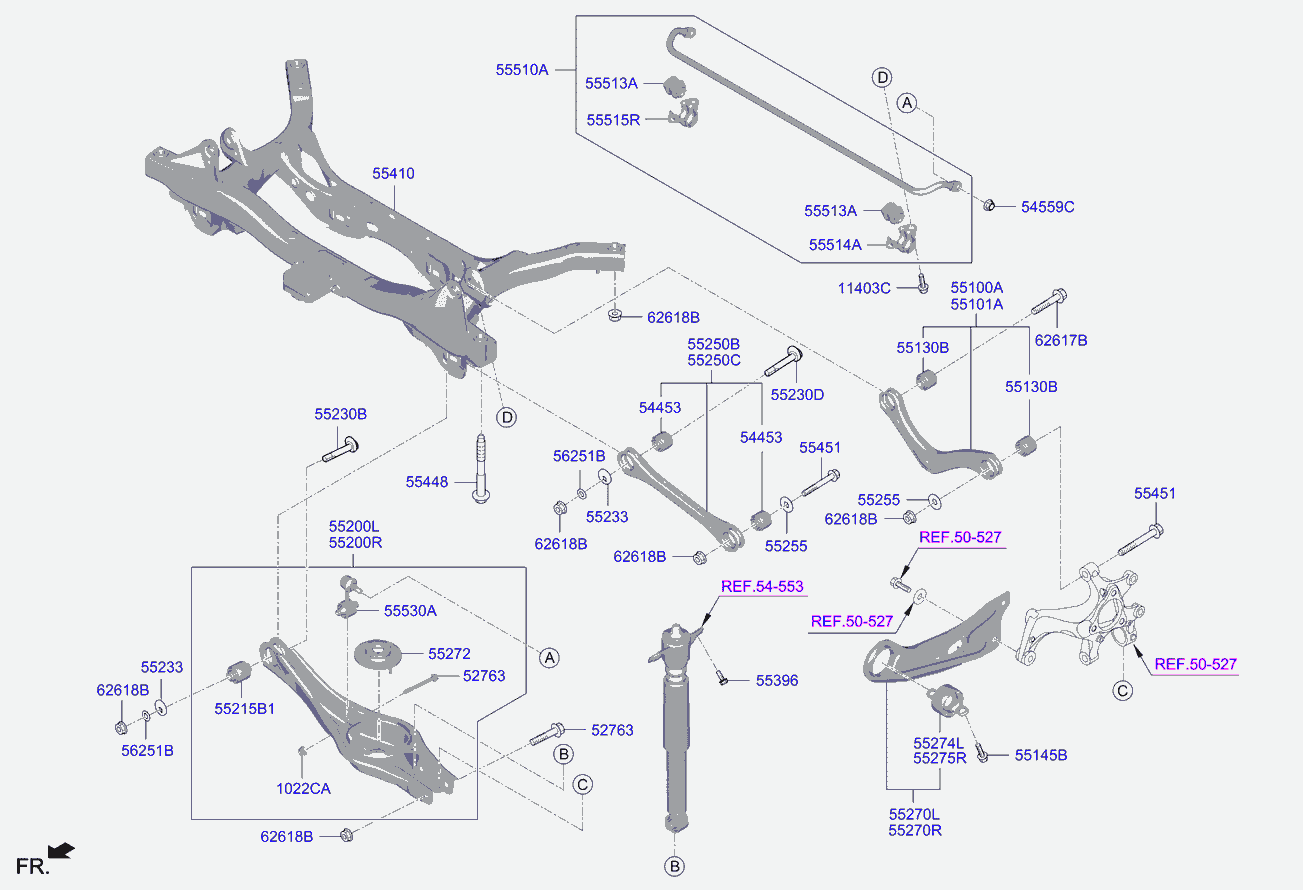 Hyundai 55230-F2AA0 - Сайлентблок, рычаг подвески колеса autospares.lv