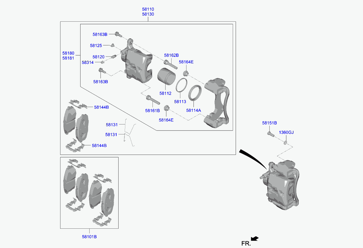 Hyundai 58188A 5030 - Комплектующие для колодок дискового тормоза autospares.lv