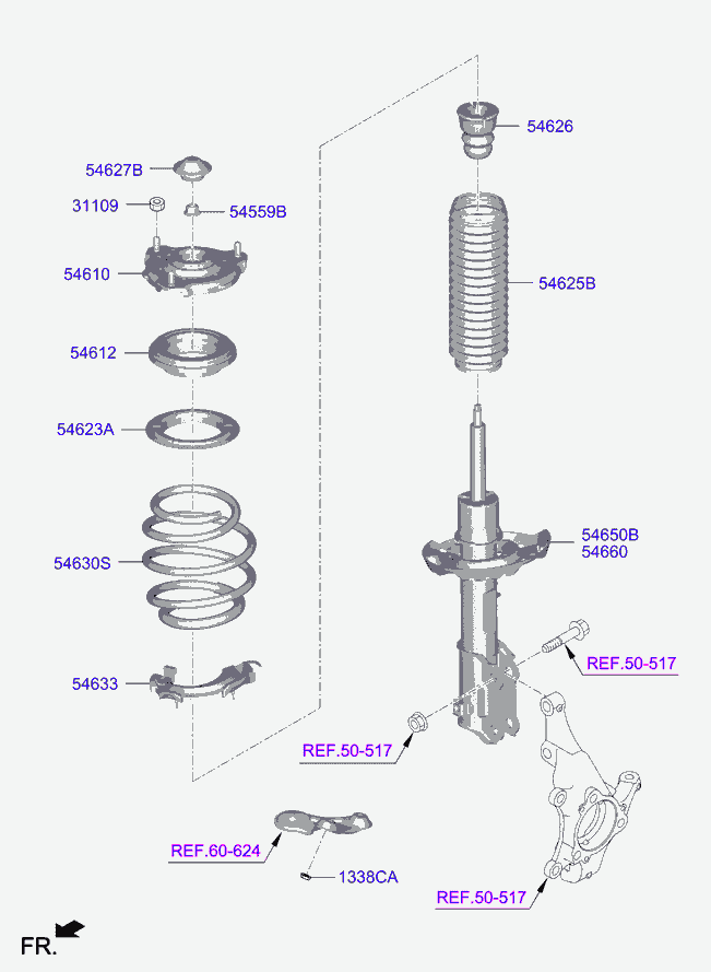 Hyundai 54612-C1000 - Подшипник качения, опора стойки амортизатора autospares.lv