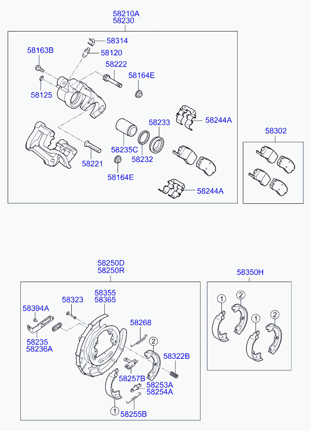 Hyundai 582461H300 - Комплектующие для колодок дискового тормоза autospares.lv