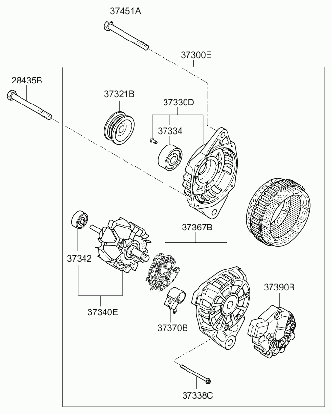 KIA 37300-2A500 - Генератор autospares.lv