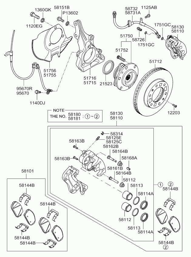 KIA 581444D000 - Комплектующие для колодок дискового тормоза autospares.lv