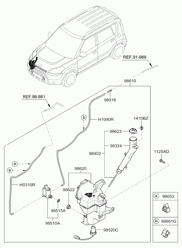 Hyundai 985102K000 - Водяной насос, система очистки окон autospares.lv