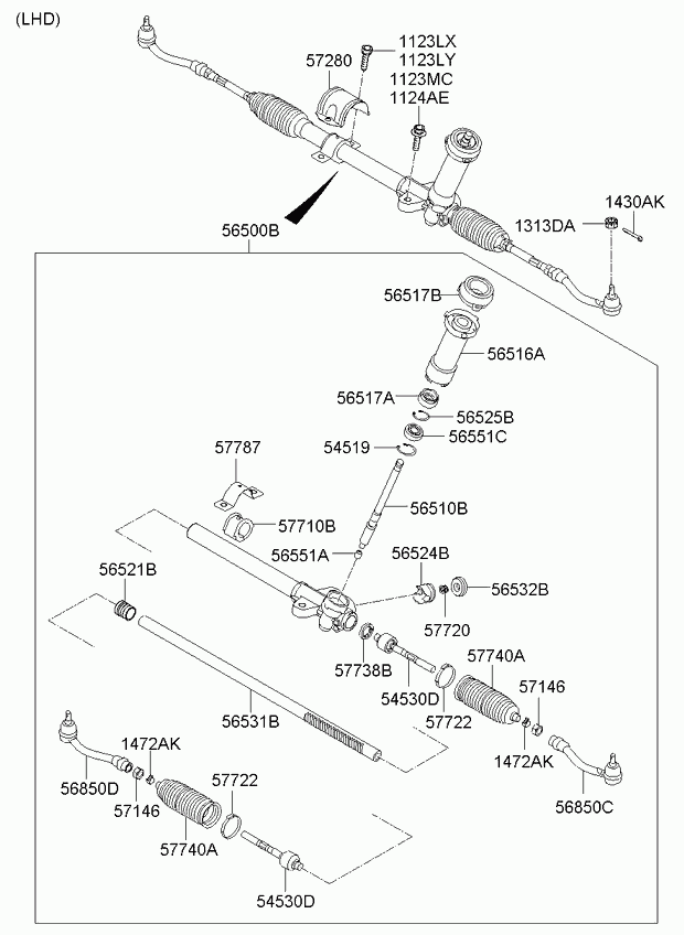 KIA 56540-2K000 - Осевой шарнир, рулевая тяга autospares.lv