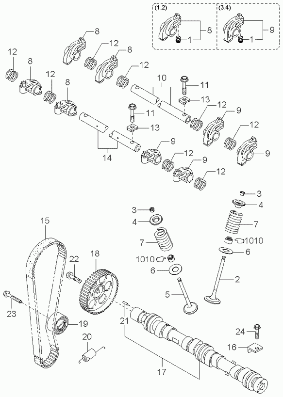 KIA 24410-2X-000 - Натяжной ролик, зубчатый ремень ГРМ autospares.lv