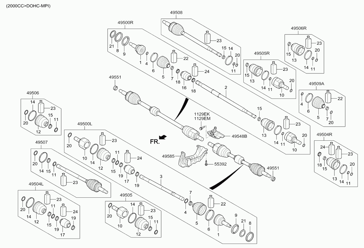 Hyundai 49535A7180 - Пыльник, приводной вал autospares.lv