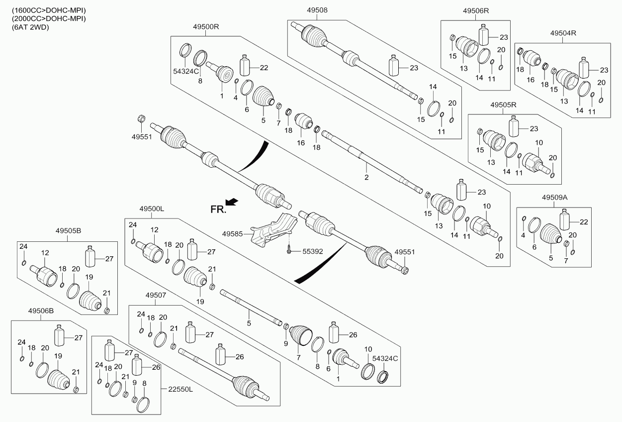 Hyundai 49501A7150 - Пыльник, приводной вал autospares.lv