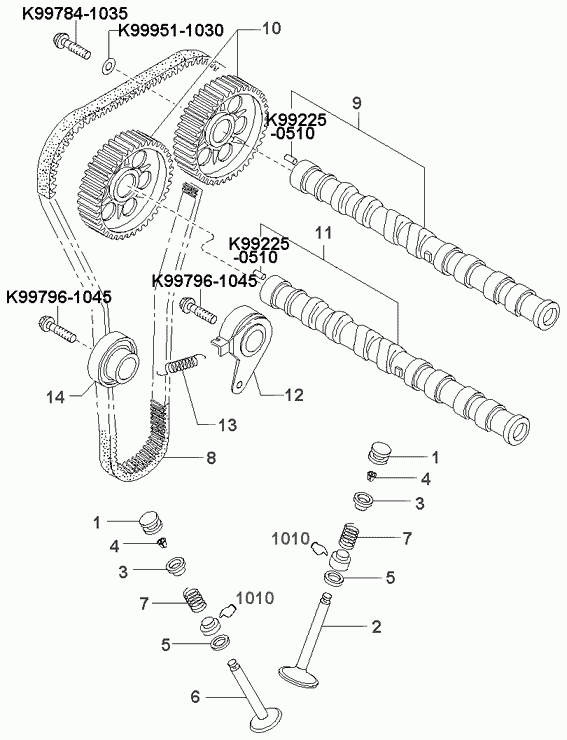 MAZDA 0K24712700 - Натяжной ролик, зубчатый ремень ГРМ autospares.lv