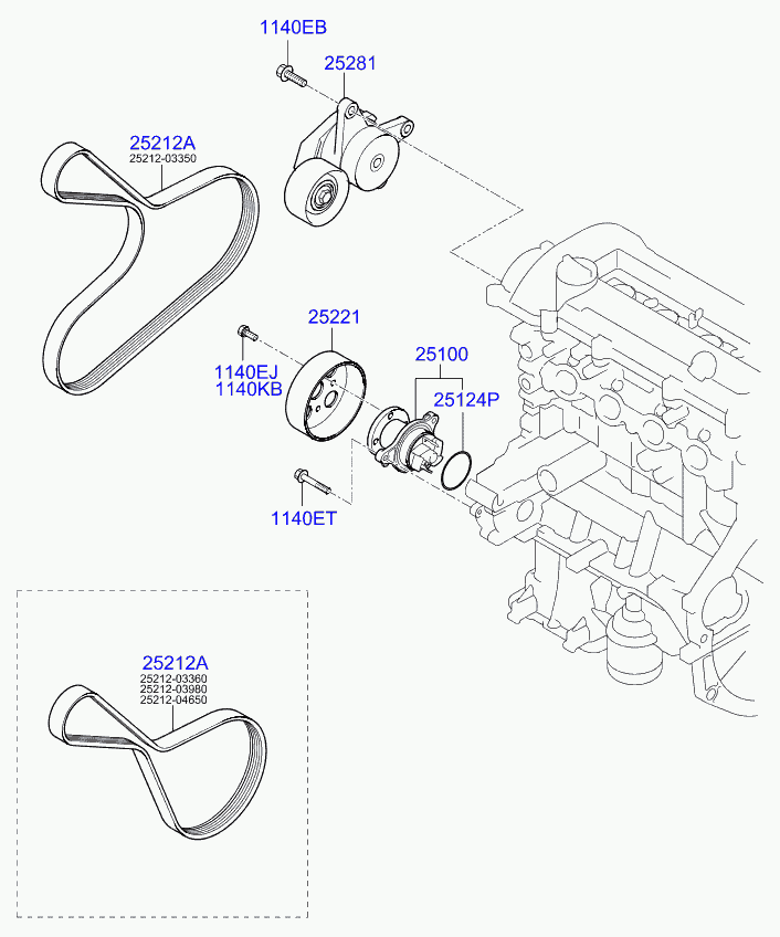 KIA 25100-03010 - Водяной насос autospares.lv