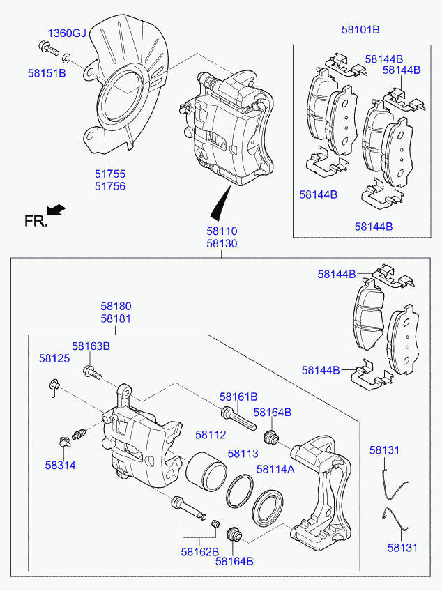 KIA 58180H8A55 - Поршень, корпус скобы тормоза autospares.lv