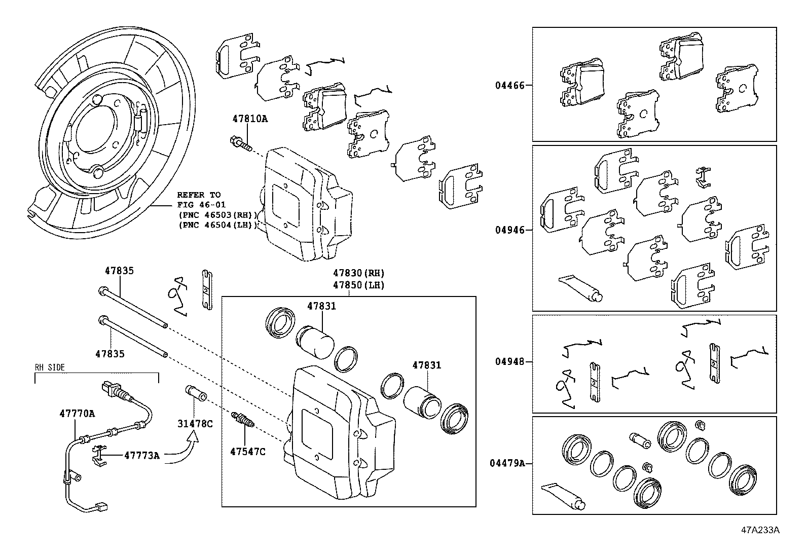 LEXUS 04466-0W010 - Тормозные колодки, дисковые, комплект autospares.lv