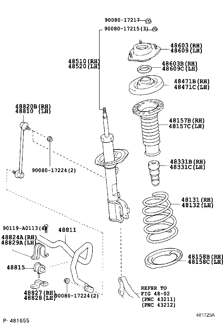 TOYOTA 48609-0E010 - Опора стойки амортизатора, подушка autospares.lv