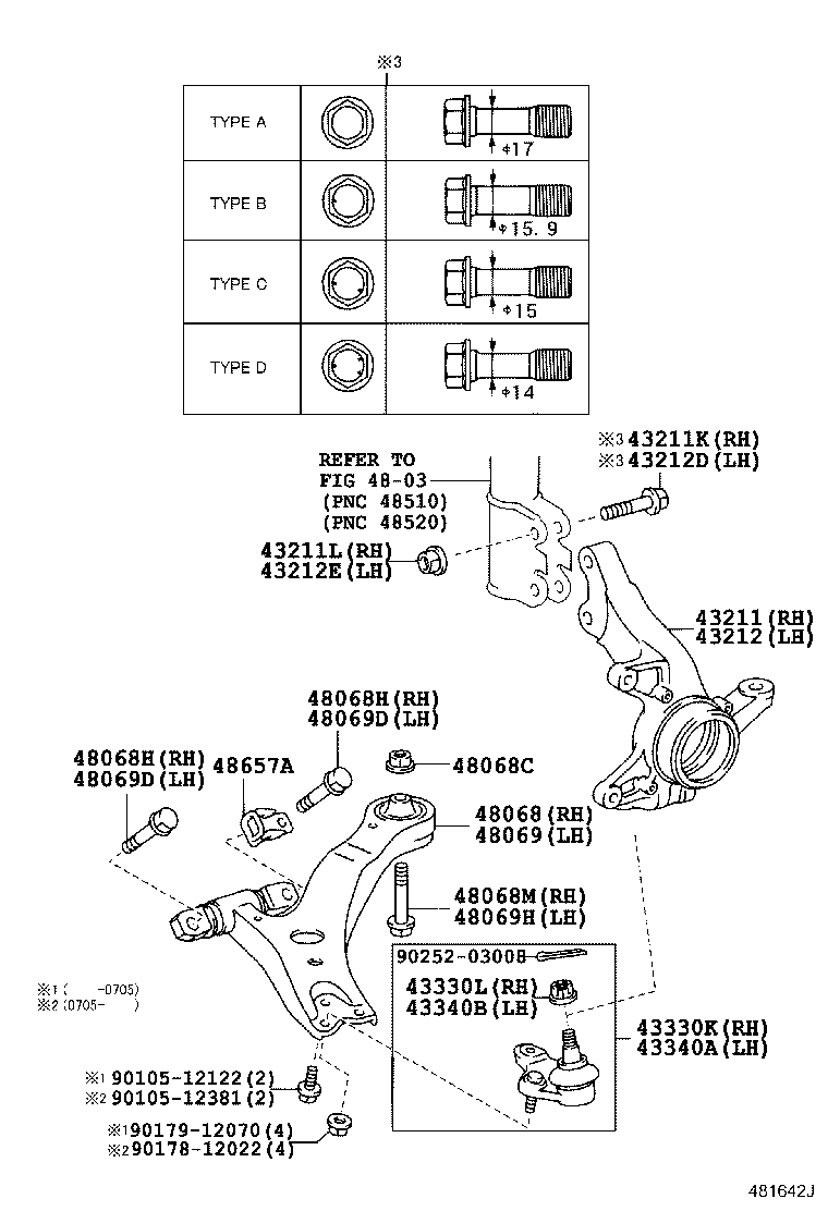 LEXUS 48069-48030 - Рычаг подвески колеса autospares.lv