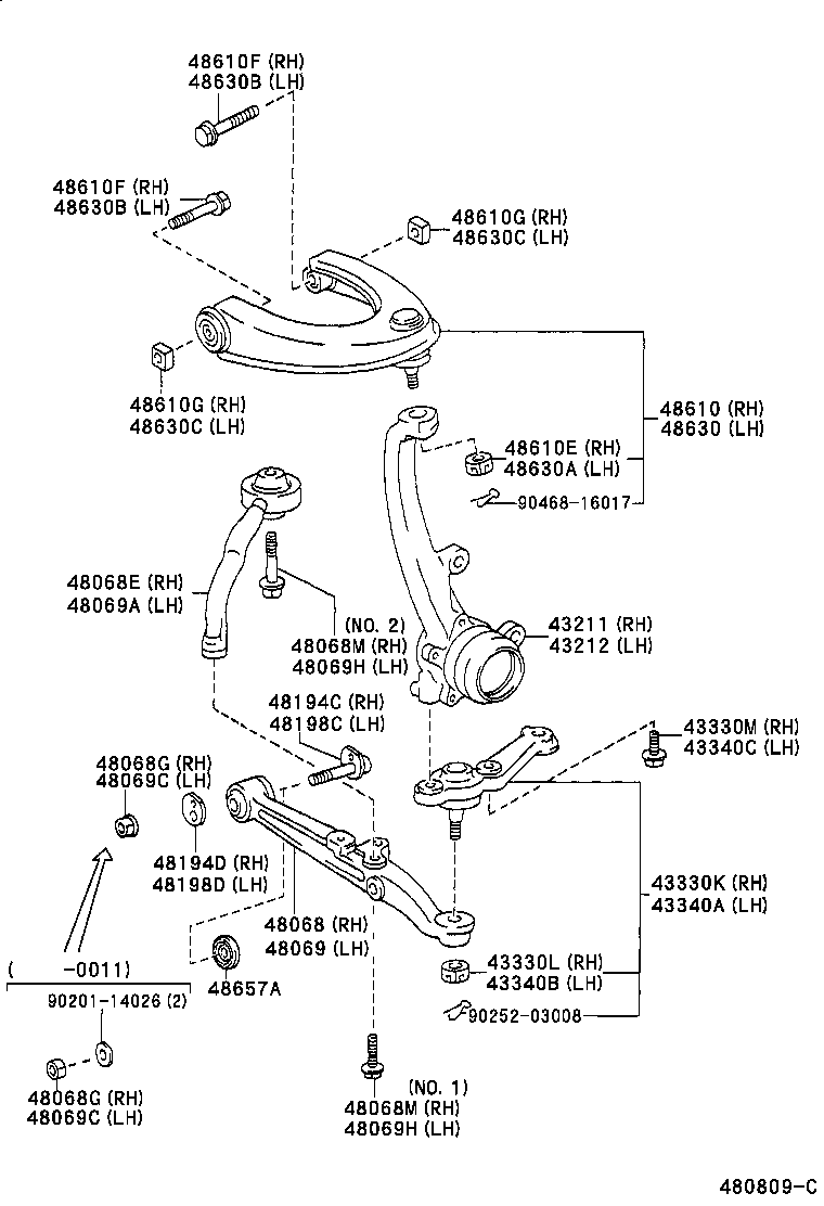 Opel 48068-53010 - Рычаг подвески колеса autospares.lv