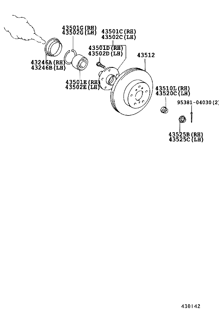 TOYOTA 4351248010 - Тормозной диск autospares.lv