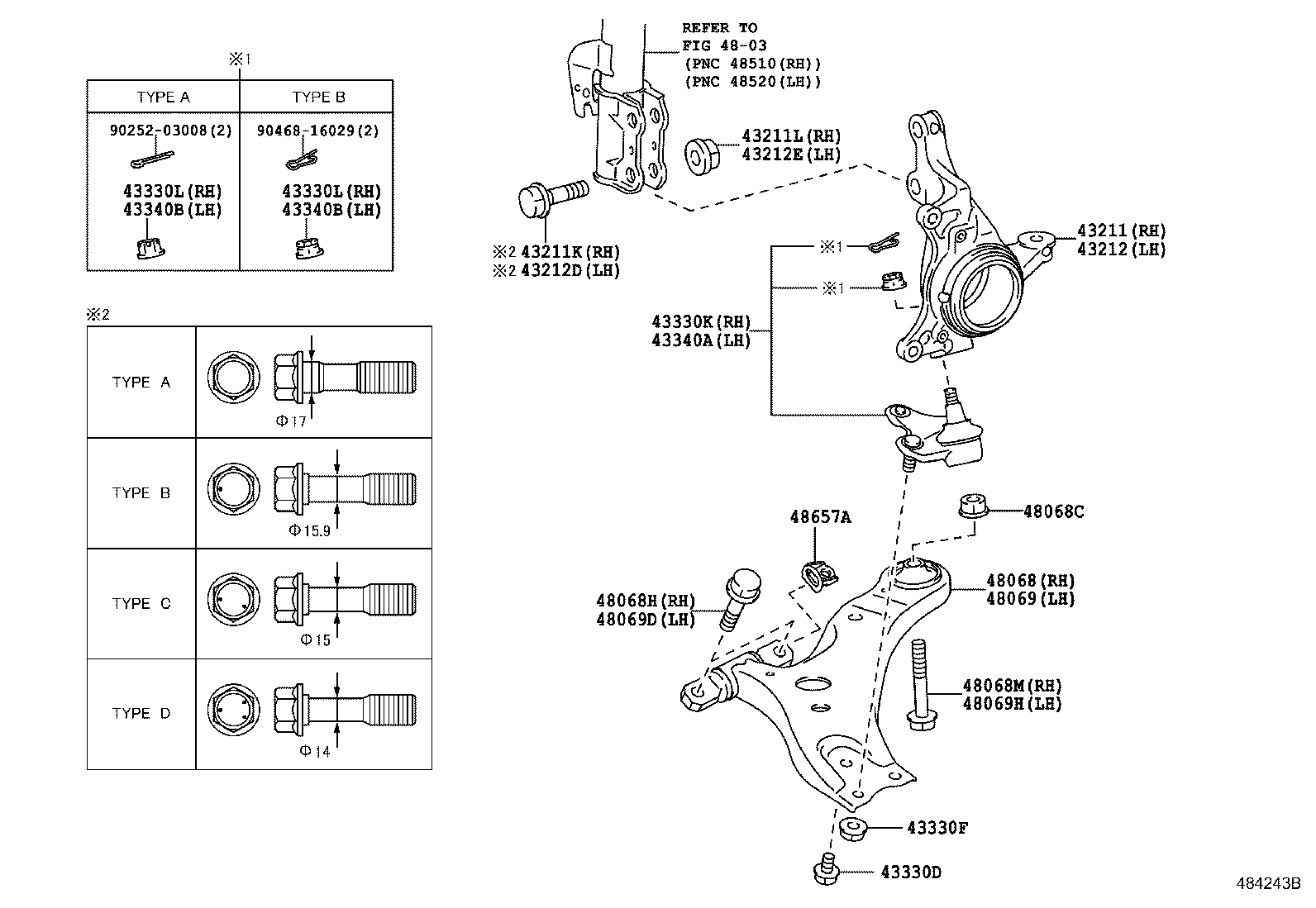 TOYOTA 48069-48070 - Рычаг подвески колеса autospares.lv