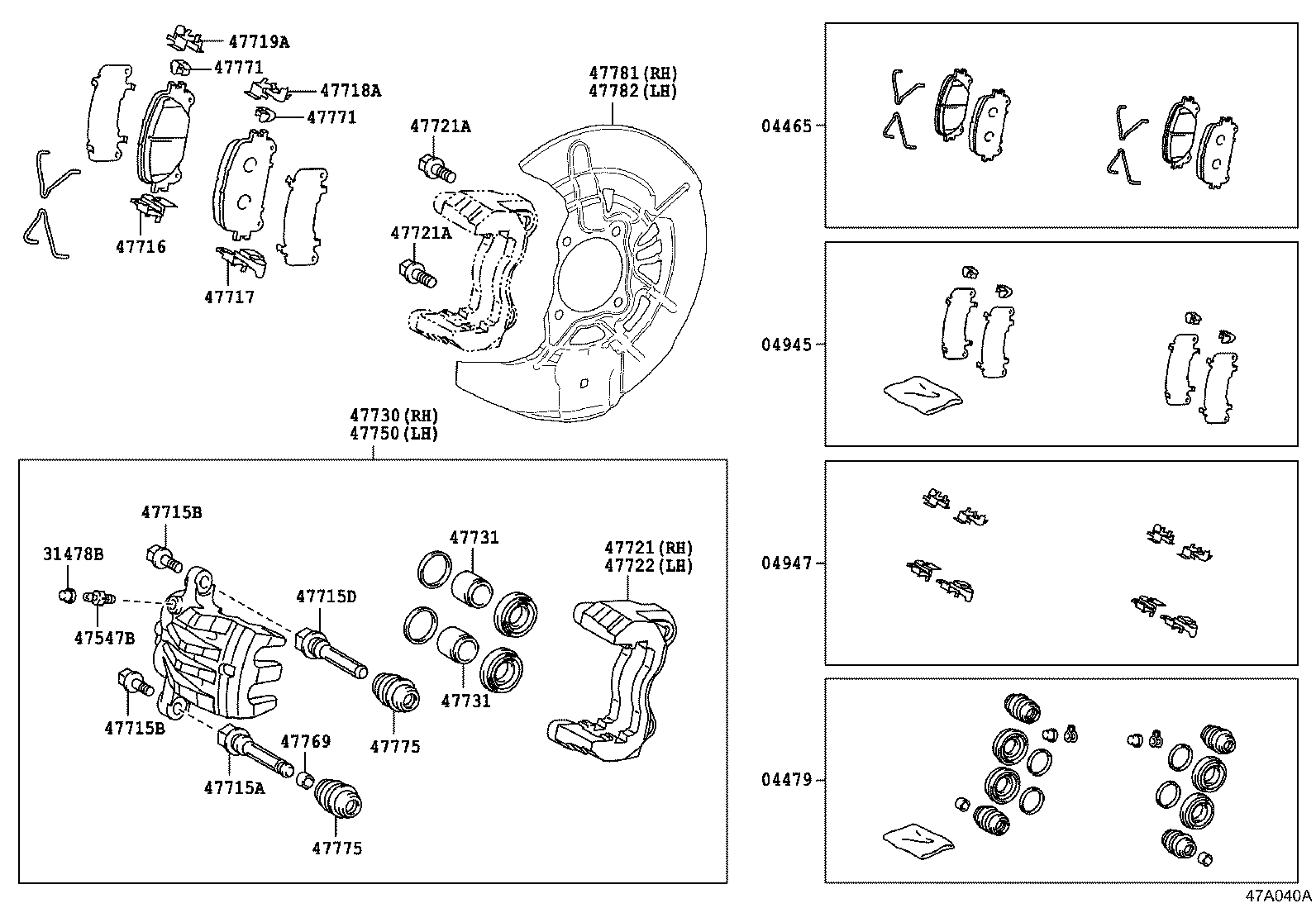 LEXUS 0446548210 - Тормозные колодки, дисковые, комплект autospares.lv