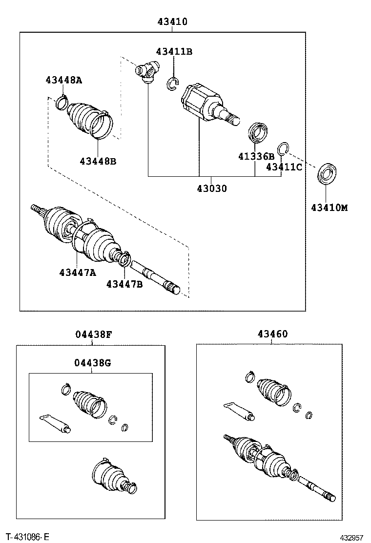 LEXUS 43430-60060 - Шарнирный комплект, ШРУС, приводной вал autospares.lv