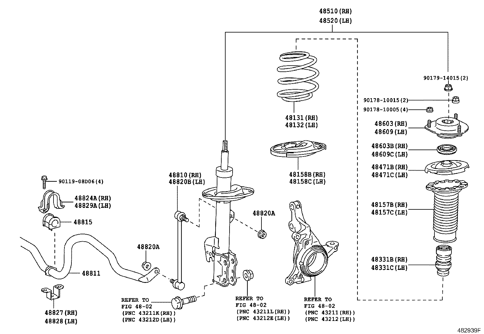 TOYOTA 48609-48060 - Опора стойки амортизатора, подушка autospares.lv