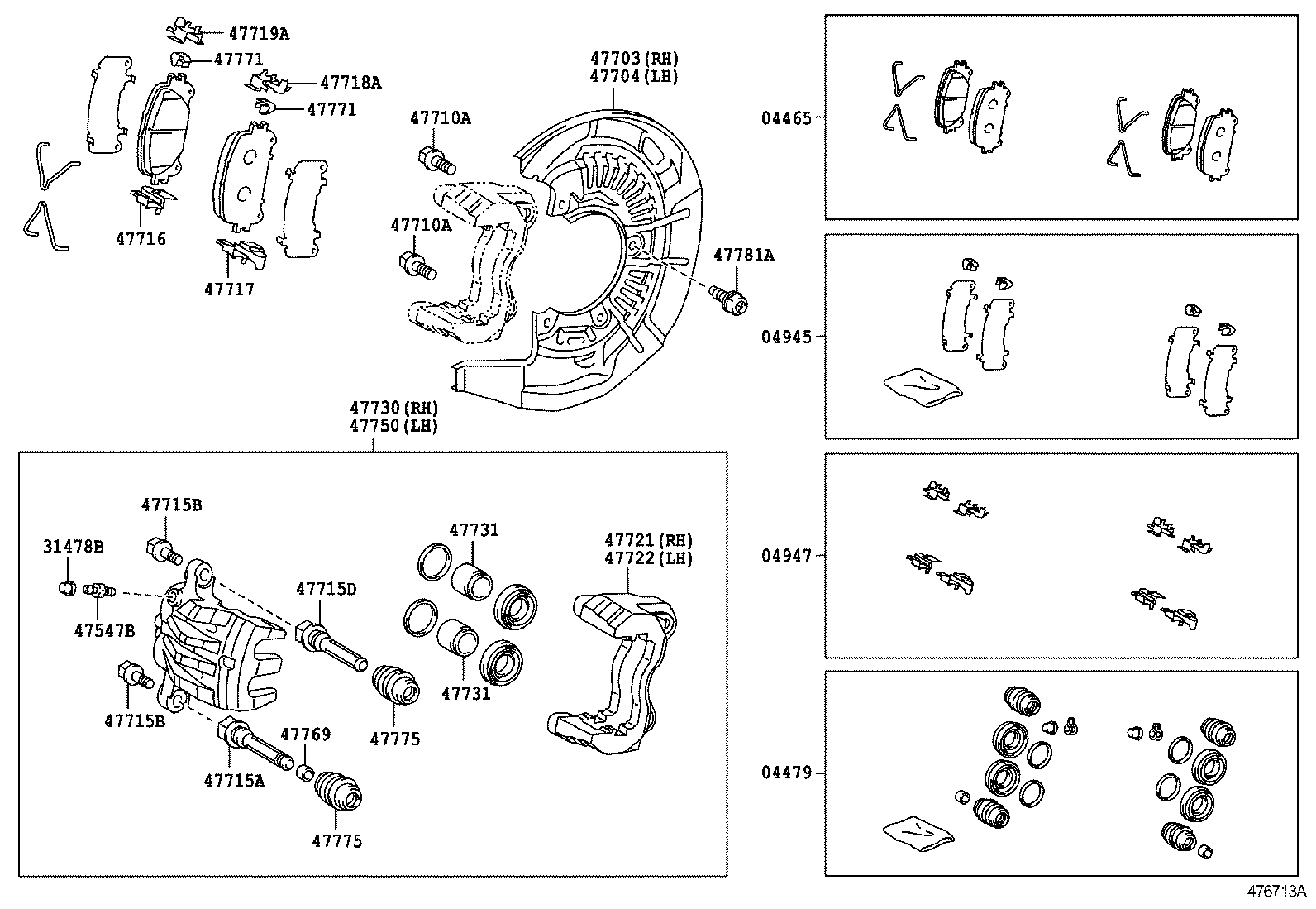 TOYOTA 04465 48160 - Тормозные колодки, дисковые, комплект autospares.lv