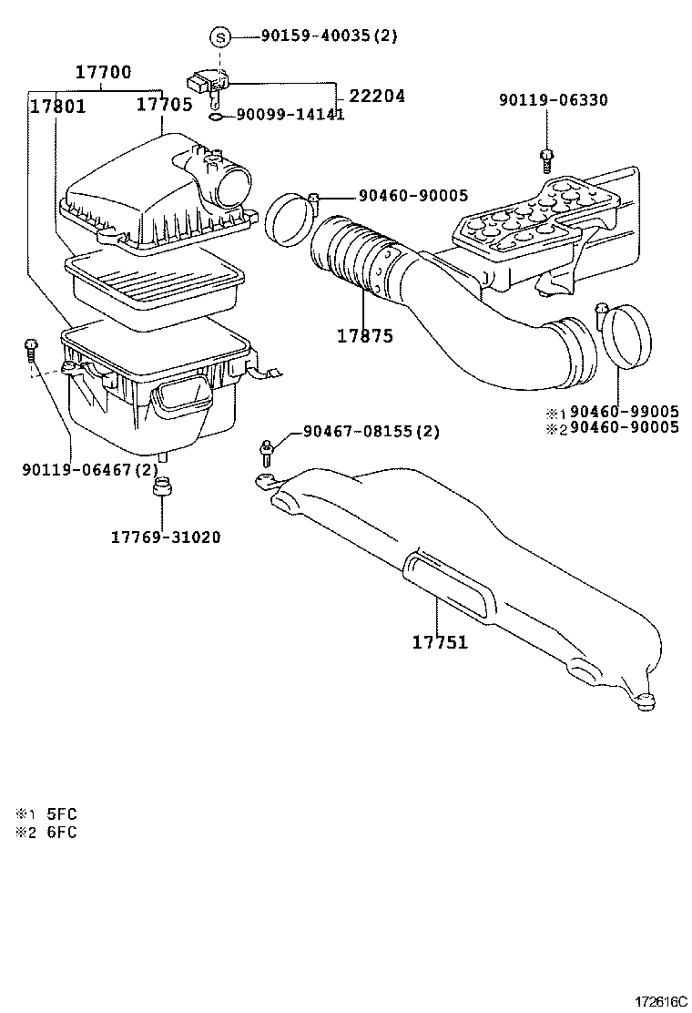 LEXUS 1780150030 - Воздушный фильтр, двигатель autospares.lv