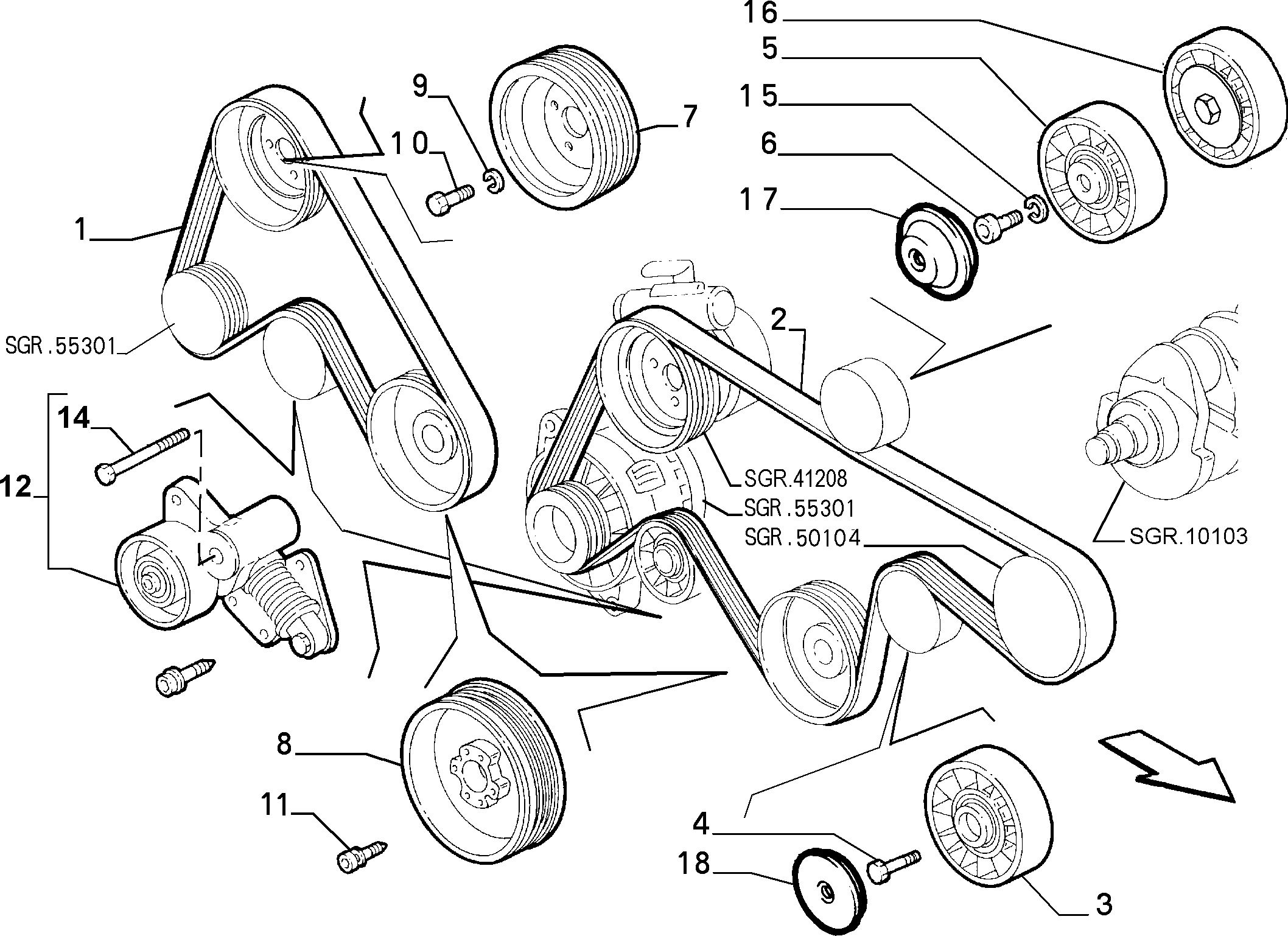 FIAT 46439000 - Поликлиновой ремень autospares.lv