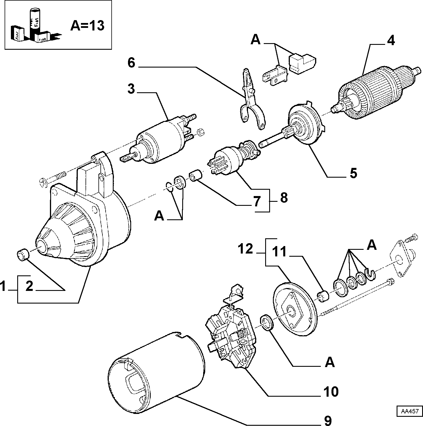 FIAT 9948451 - Якорь, стартер autospares.lv