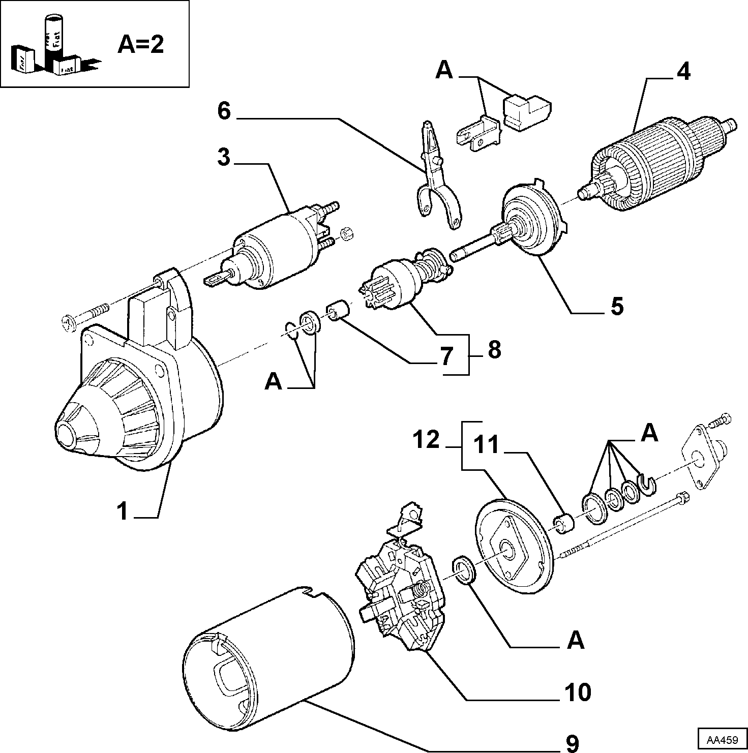 FIAT 9947838 - Ведущая шестерня, бендикс, стартер autospares.lv