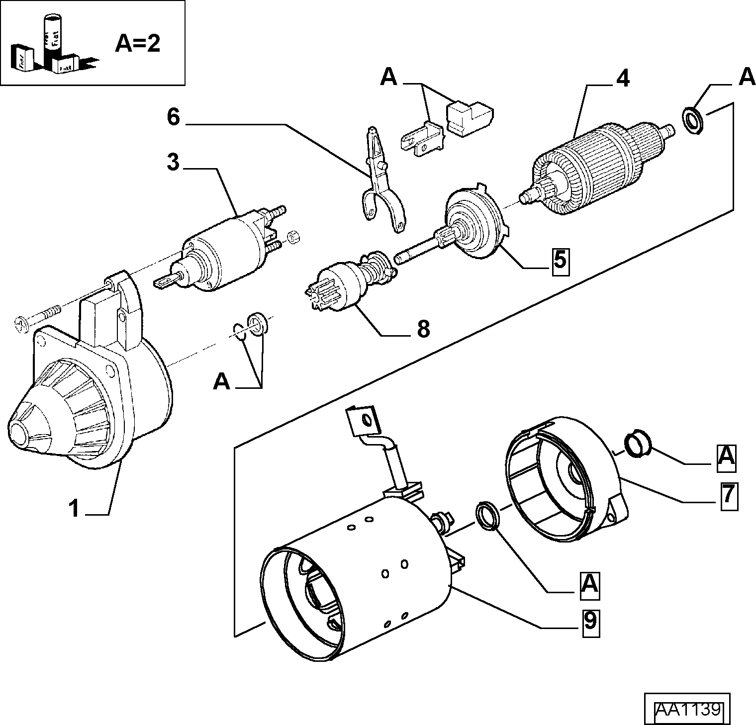 FIAT 9949478 - Кронштейн, угольная щетка autospares.lv