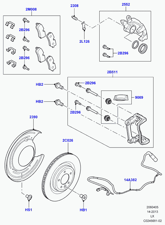 Jaguar LR065492 - Комплектующие для колодок дискового тормоза autospares.lv