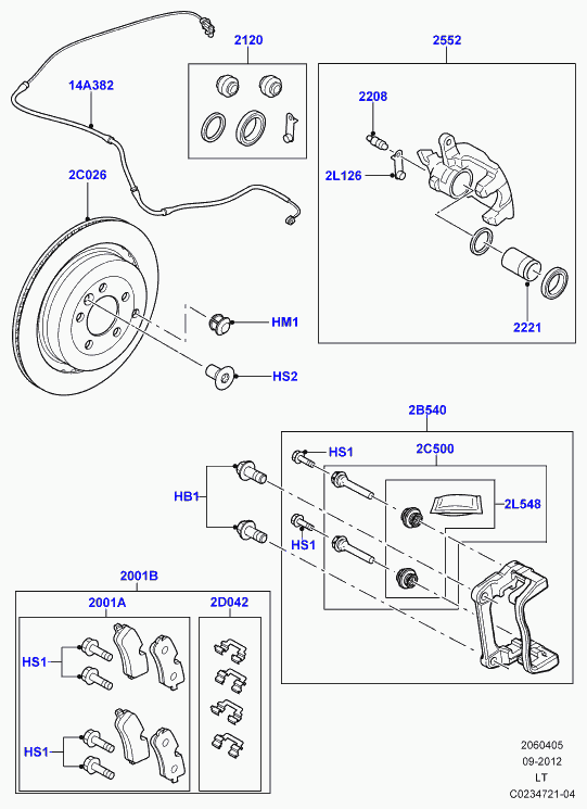 Rover LR032377 - Тормозные колодки, дисковые, комплект autospares.lv