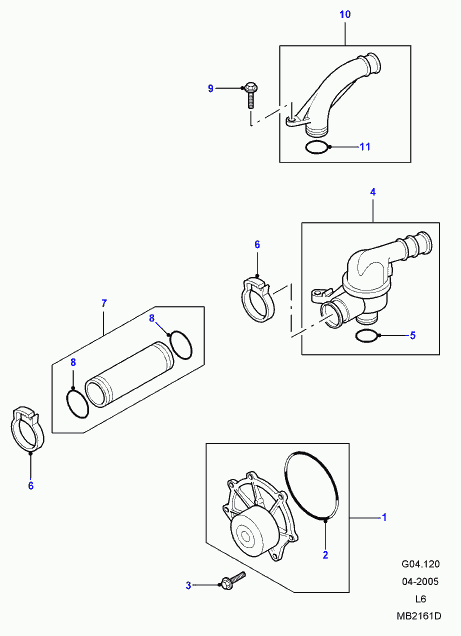 Rover PEB102240L - Водяной насос autospares.lv