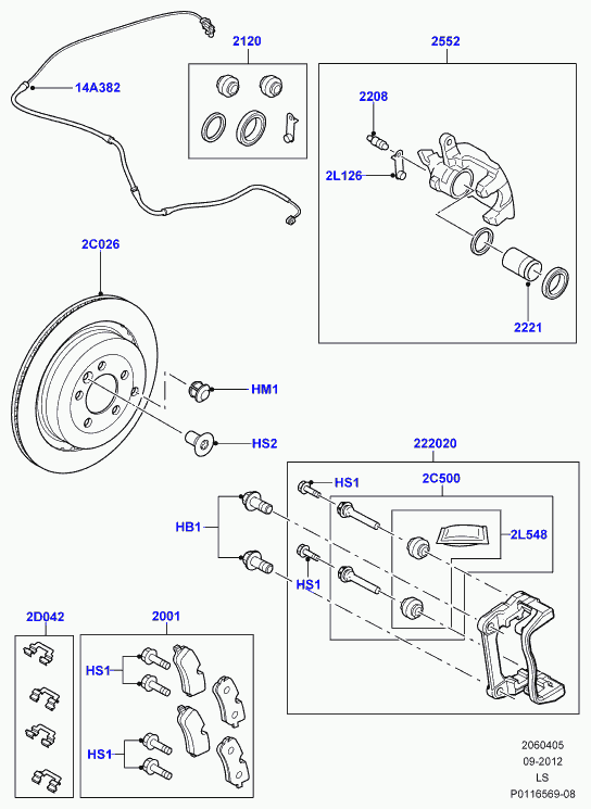 Jaguar SOB500040 - Ремкомплект, тормозной суппорт autospares.lv