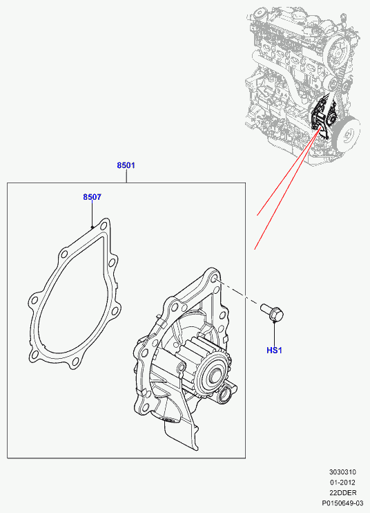 Rover LR011694 - Водяной насос autospares.lv