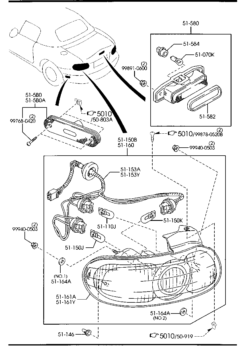 MAZDA NC82-51-160 - Задний фонарь autospares.lv