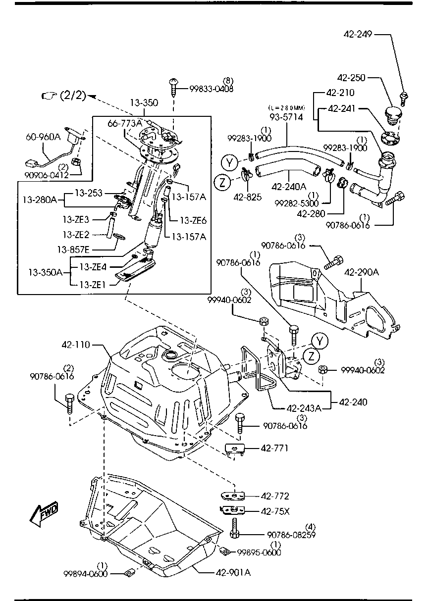 MAZDA BP4W-13-35ZG - Топливный насос autospares.lv