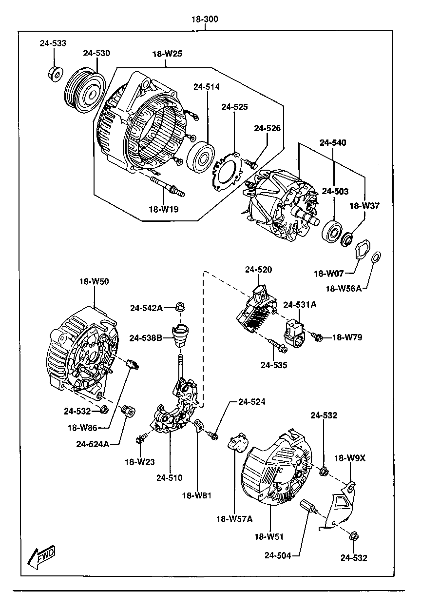 MAZDA KL47-18-W51 - Регулятор напряжения, генератор autospares.lv